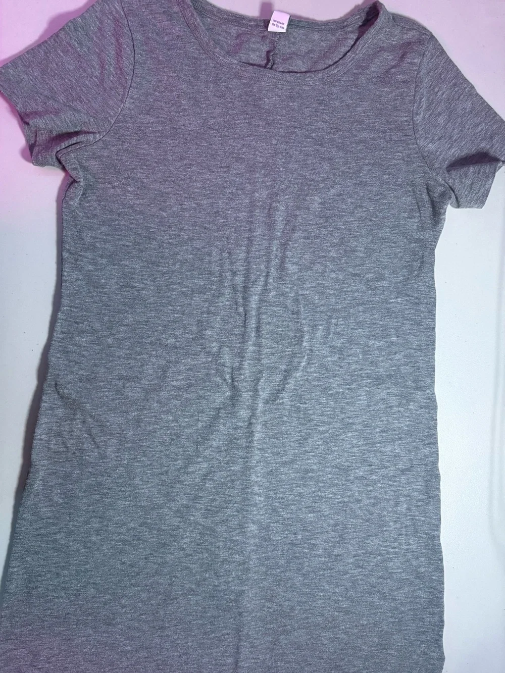 Old Navy Girls (XS) Gray Crew Neck Tee-Dress